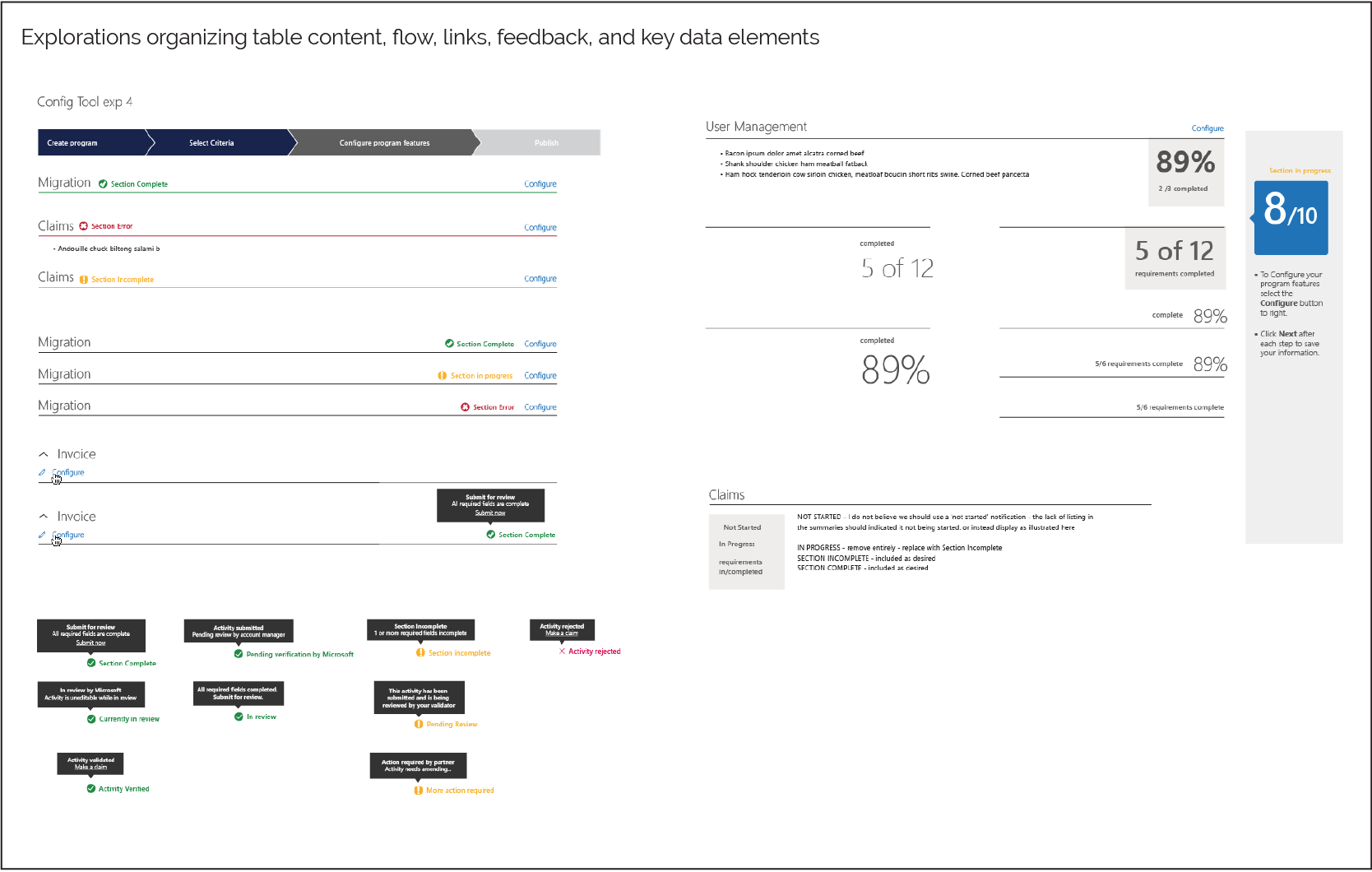 Visual explorations of new interaction elements.
